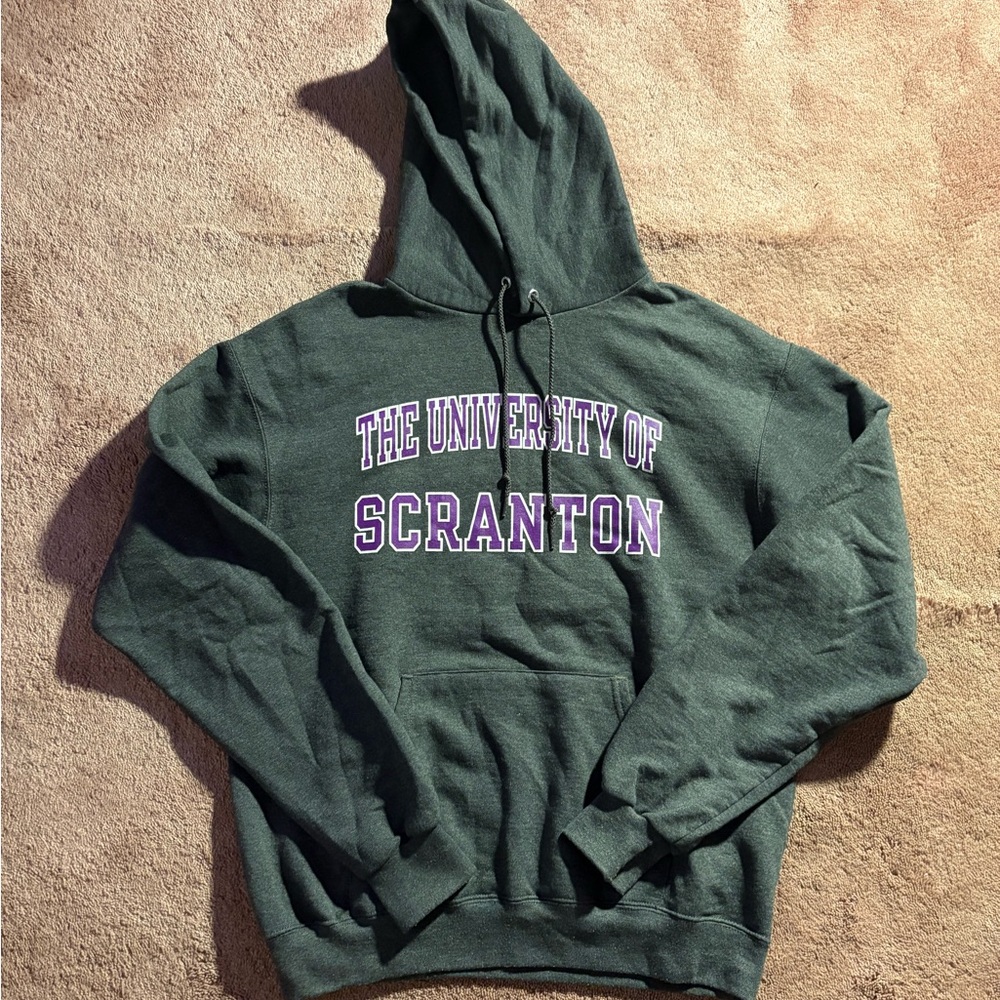 Champion University of Scranton Hoodie Mensβ Medium Green Collegiate Sweatshirt